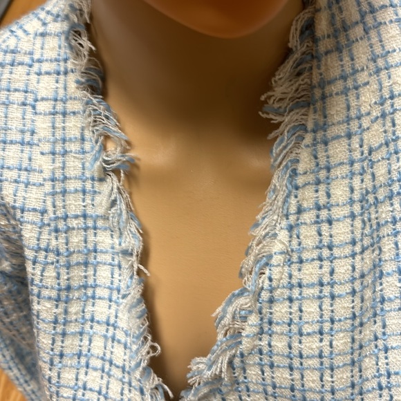 Fashion Instinct Size 6 Light blue and white checkered long sleeve jacket - Picture 5 of 11